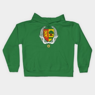 Senegal // Vintage-Style Crest Design Kids Hoodie